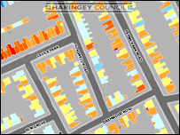哈林盖热能散失地图（来源：哈林盖地方议会网站）