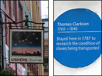 Seven Stars sign and blue plaque