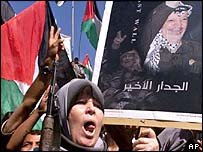 Protesto palestino em Ramallah