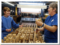 Women working at Stoddard’s carpet factory at Kilmarnock in 2004.