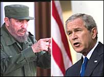 Fidel Castro e George Bush