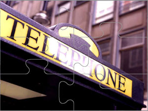 Jigsaw puzzle. Telephone box