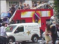 Místo výbuchu autobusu