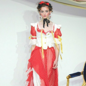 紅色波波點紅磨坊禮服