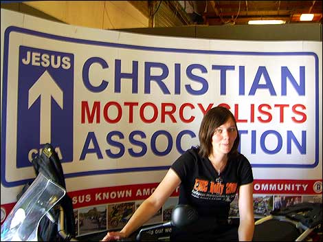 Woman at Christian Motorcyclists event 470