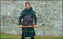 Richard Rutherford-Moore, dressed as a Royal Forester (circa 1150-1200). Photo courtesy of Terry Butcher