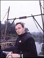 Jamie Hillier with bridge in construction