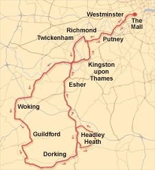 The route the riders will takenext summer