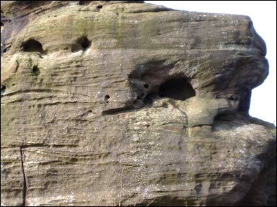 Close-up view of Brimham Rocks