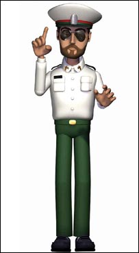 شخصيت کارتونی پليس راهنمايی رانندگی بهرام عظيمی