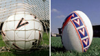 Rugby ball and football