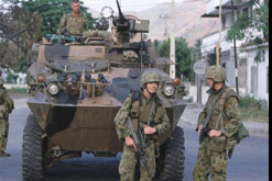 UN Peacekeeping Force on patrol in Dili