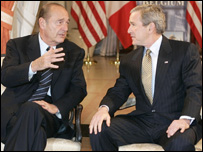 Jacques Chirac a George Bush
