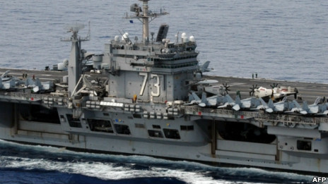 美國核動力航空母艦「喬治·華盛頓號」在南海巡航（16/10/2012）