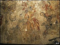 Mural maia descoberto recentemente na Guatemala