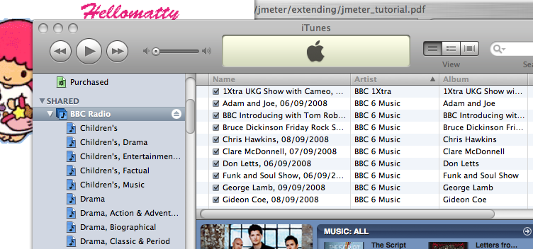Screenshot of BBC Radio in iTunes