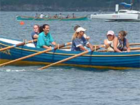 Pendeen gig rowers in action