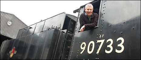 Roger on the footplate