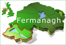 N. Ireland map highlighting Co Fermanagh