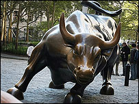 Merill Lynch bull statue in New York