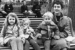 Janet Chisholm with her children in a Moscow park in 1960