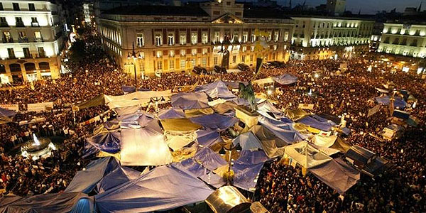 Photo of the tent camp in Madrid