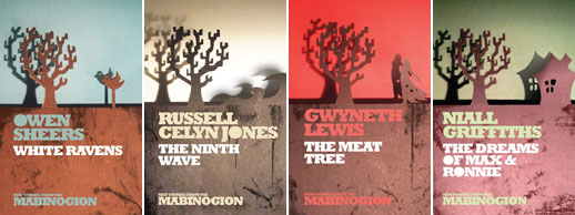 The four titles in Seren's New Stories From The Mabinogion series. Images courtesy Seren Books.