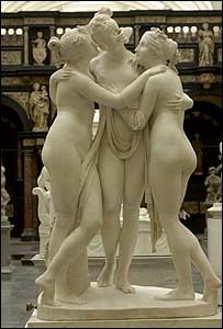 古希腊神话“三女神”大理石雕像