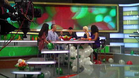 Jayce Lewis being interviewed on Ukrainian television