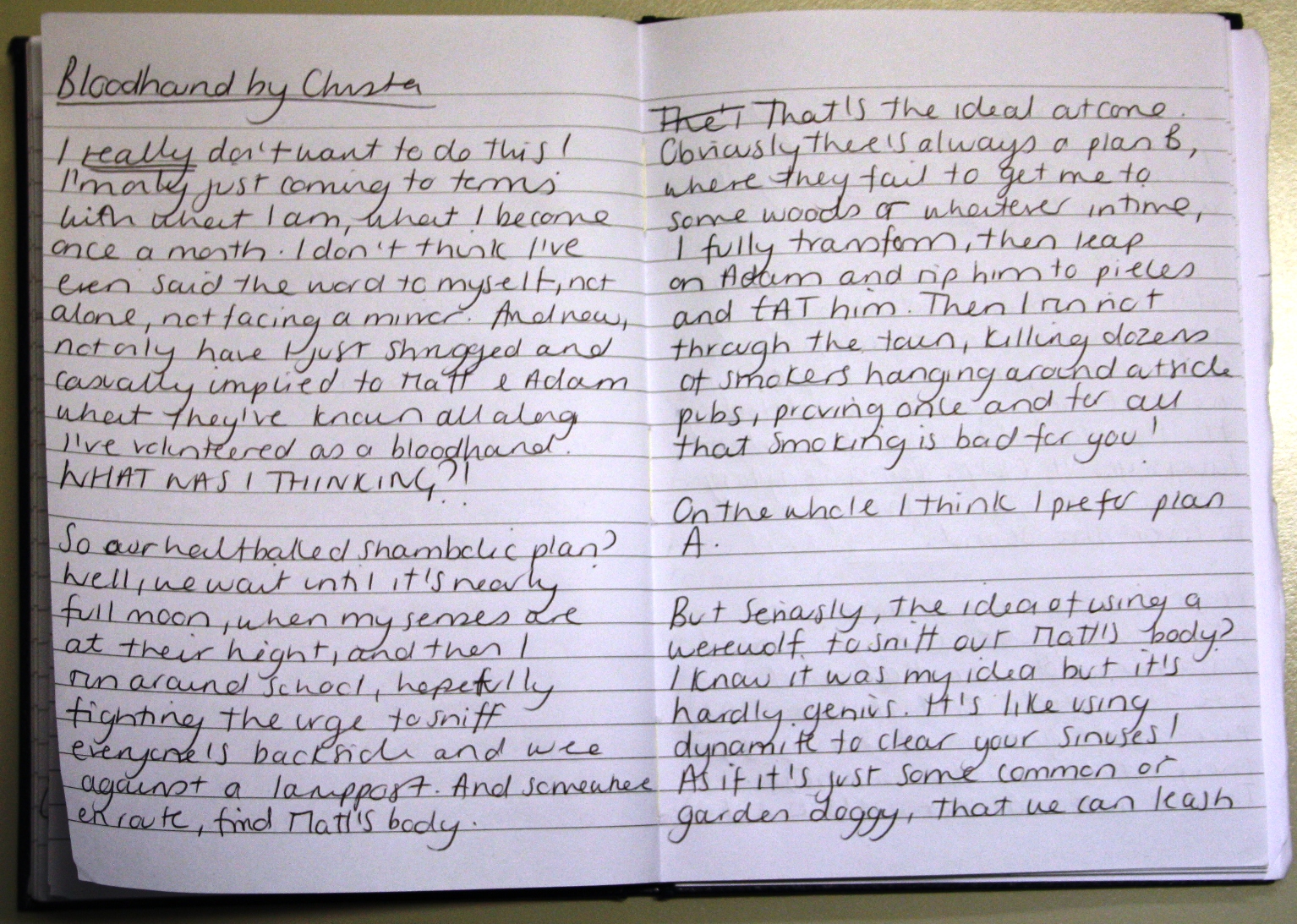 Bloodhound Diary Entry 1