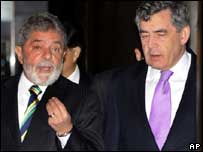 Lula e Gordon Brown