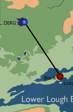 Lough Beg to Lough Derg map