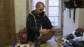 Jo Charlesworth making part of the assault course