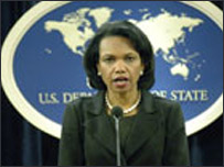 Ngoại trưởng Condoleezza Rice tại buổi công bố phúc trình