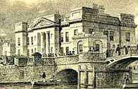 Illustration showing the Customs House, Leith