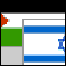 Bandeira de Israel sobreposta com a da Palestina
