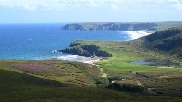 A view of a headland and beaches on the island of Lewis