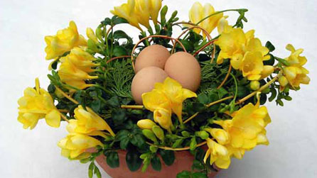 William Graham's photograph, egg basket in the snow. Courtesy National Assembly for Wales