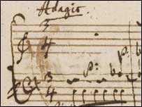 تصويری از دست نوشته موتسارت - کتابخانه بريتانيا