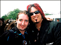 Graham Finney with Mötley Crüe's Nikki Sixx