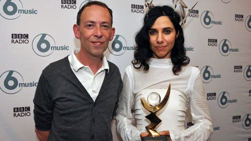 Steve Lamacq and Mercury Prize winner PJ Harvey