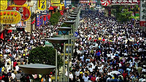 Crowds in Shanghai