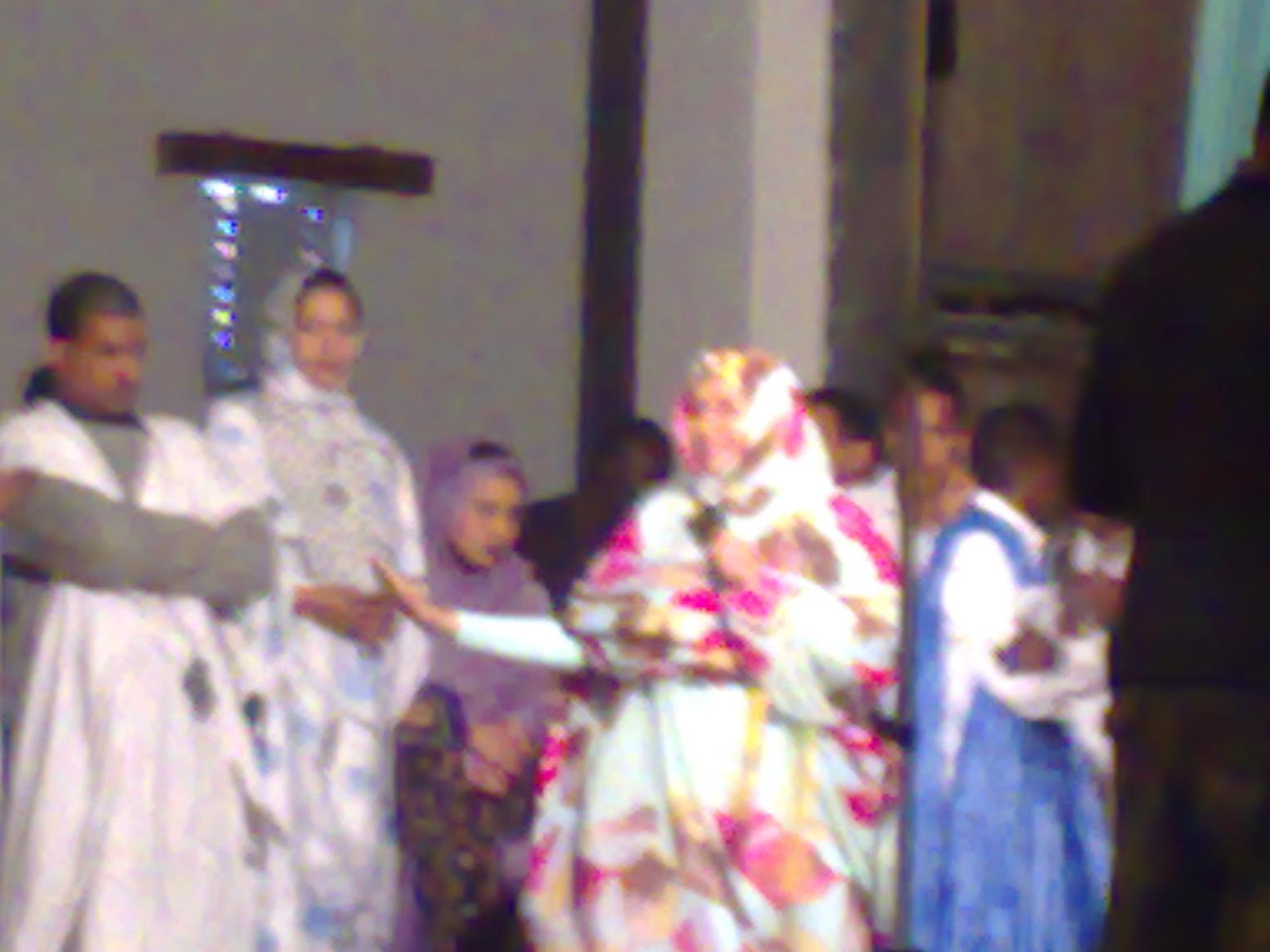 Mauritanian diva and senator Malouma wearing Malaffah