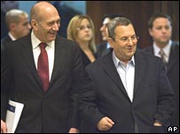 اهود باراک(راست) و اهود اولمرت 