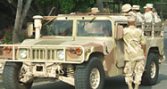 Mexican army troops on patrol in Tijuana