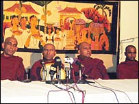 JHU monks in a press conference