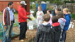 Visitors to the allotment