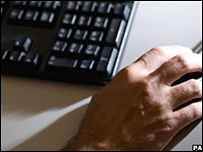 Man using a computer