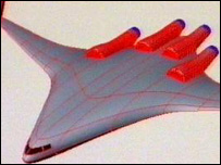 Maquete do projeto de avião silencioso