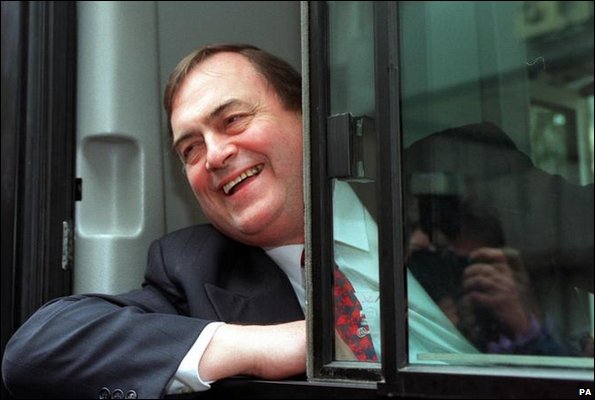 John Prescott and his battle mini-bus